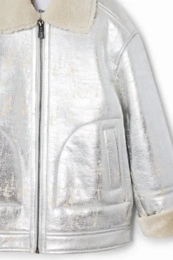 Casacões E Casacos<Desigual Jaqueta metalizada de pelúcia