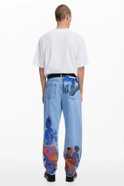 Jeans E Calças<Desigual Jeans straight estampados Índia