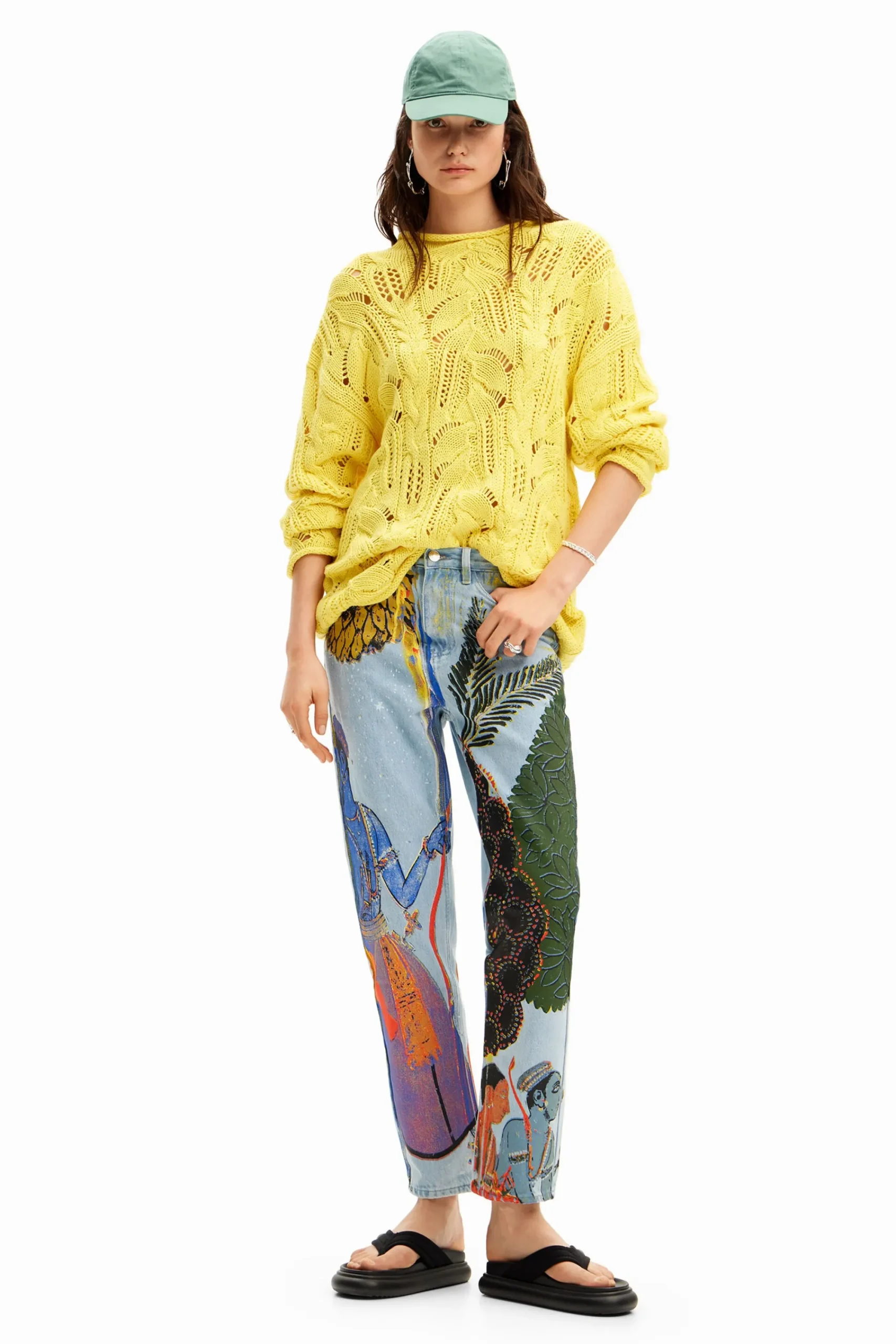 Jeans E Calças<Desigual Jeans straight estampados Índia