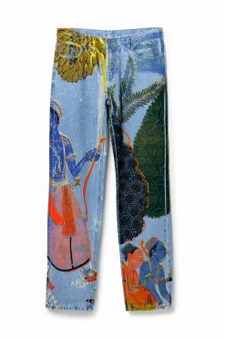 Jeans E Calças<Desigual Jeans straight estampados Índia