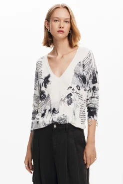 Roupa De Malha|Malha<Desigual Jersey de malha estampado com textos