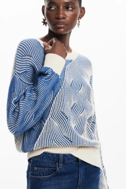 Roupa De Malha|Malha<Desigual Jersey de ponto bicolor