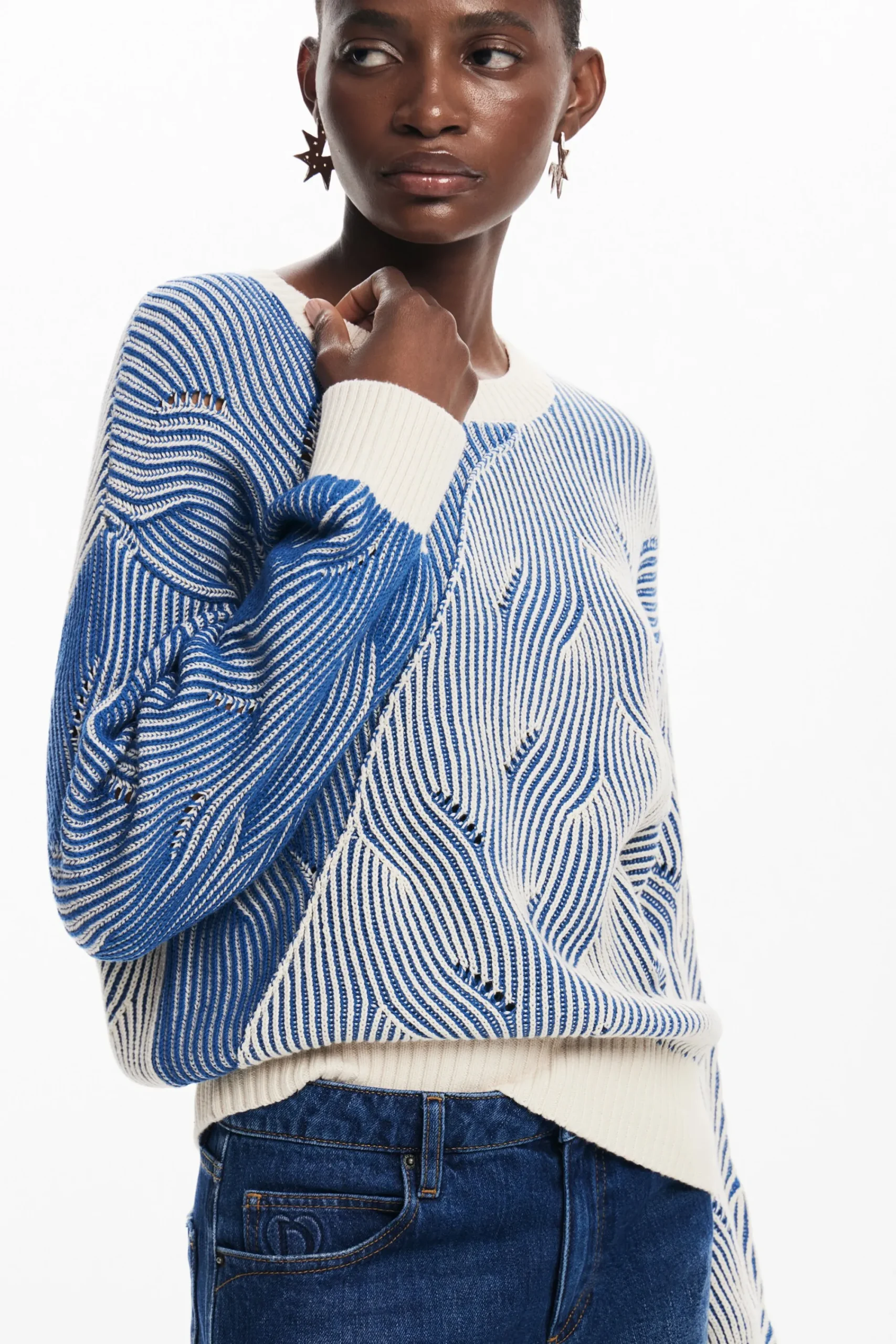 Roupa De Malha|Malha<Desigual Jersey de ponto bicolor