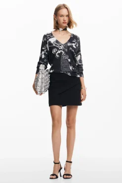 Roupa De Malha|Malha<Desigual Jersey estampado de jornal