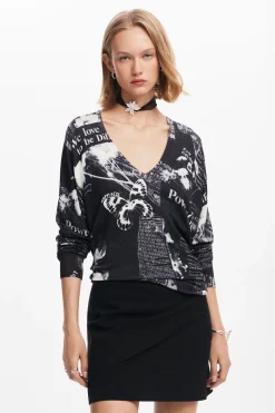 Roupa De Malha|Malha<Desigual Jersey estampado de jornal