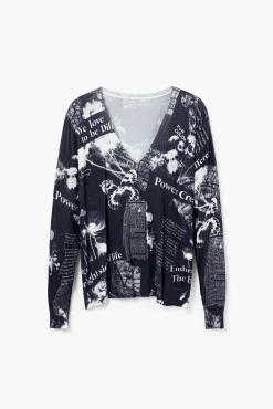 Roupa De Malha|Malha<Desigual Jersey estampado de jornal