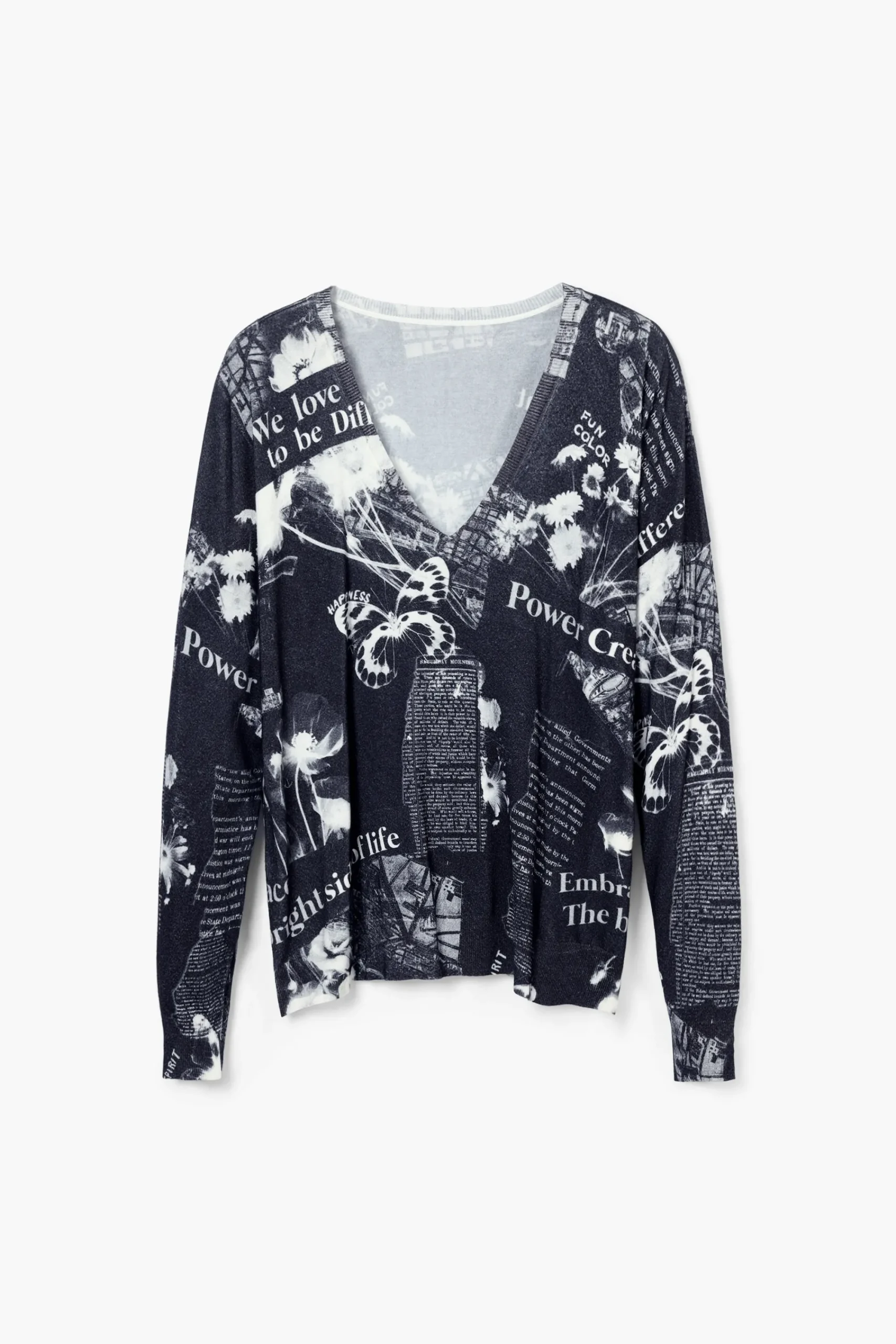 Roupa De Malha|Malha<Desigual Jersey estampado de jornal