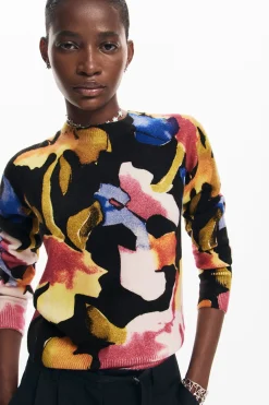 Roupa De Malha|Malha<Desigual Jersey flores artísticas