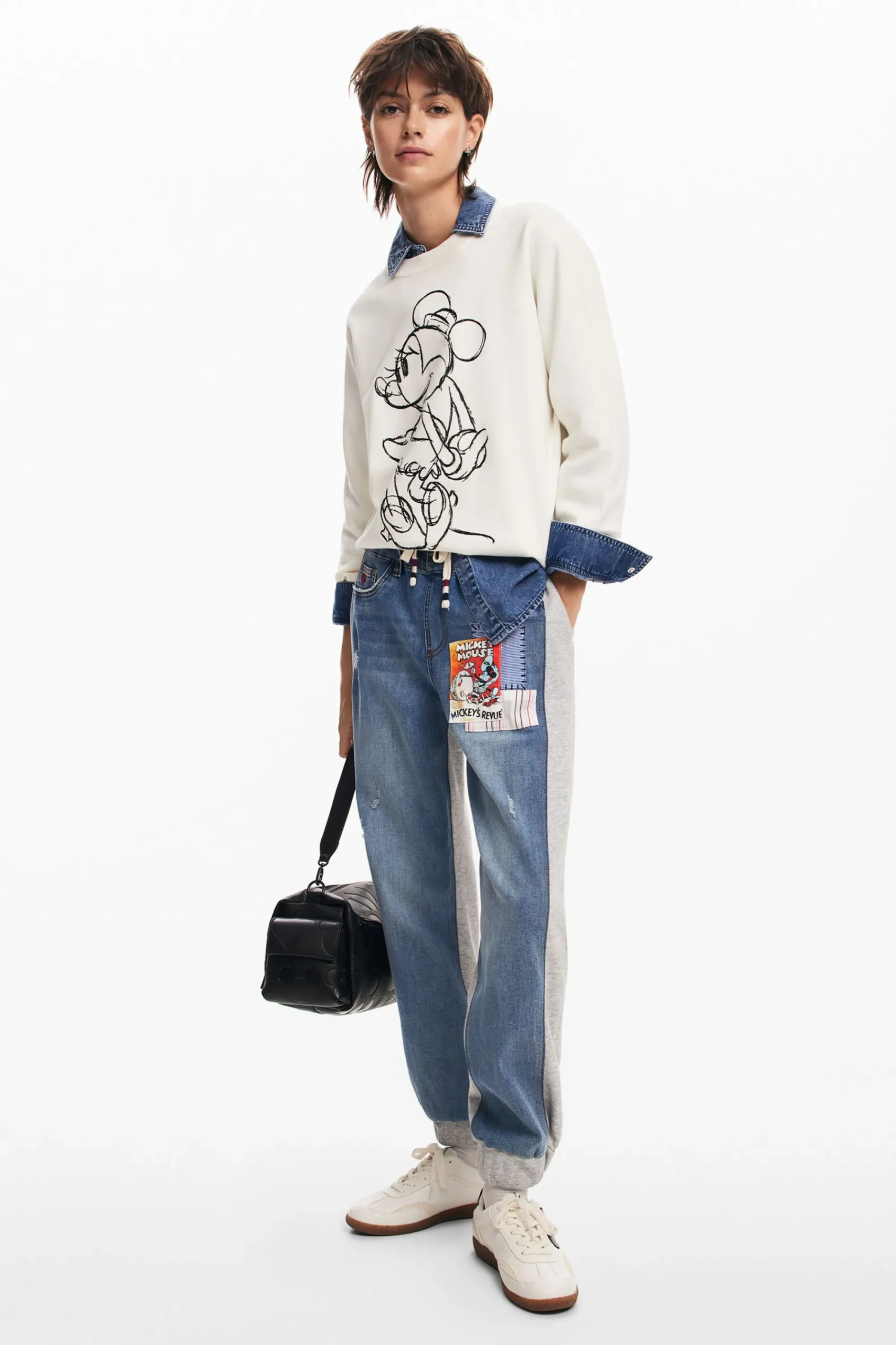 Jeans|Calças<Desigual Jogger combinado Mickey Mouse