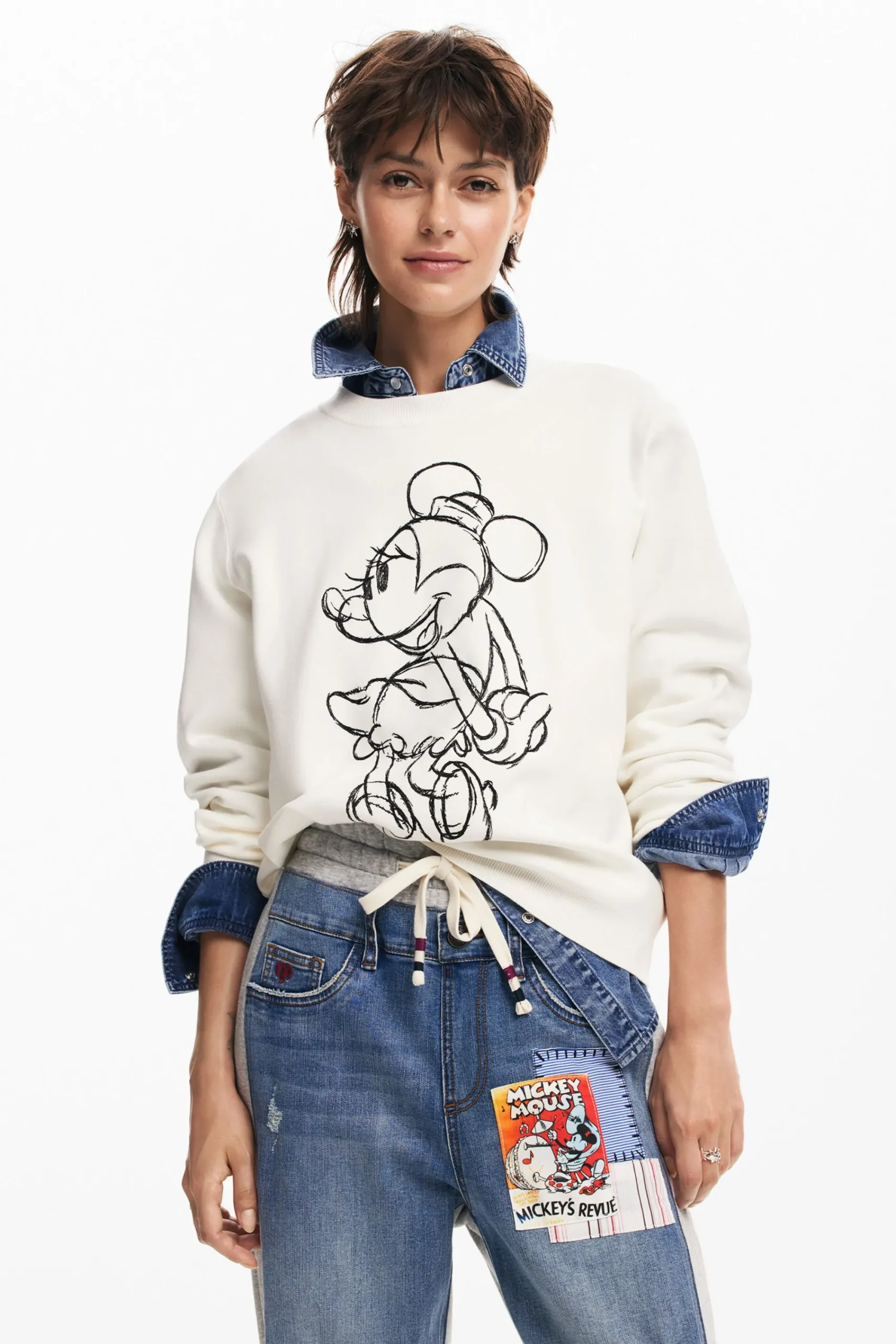 Jeans|Calças<Desigual Jogger combinado Mickey Mouse