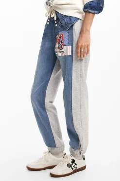 Jeans|Calças<Desigual Jogger combinado Mickey Mouse