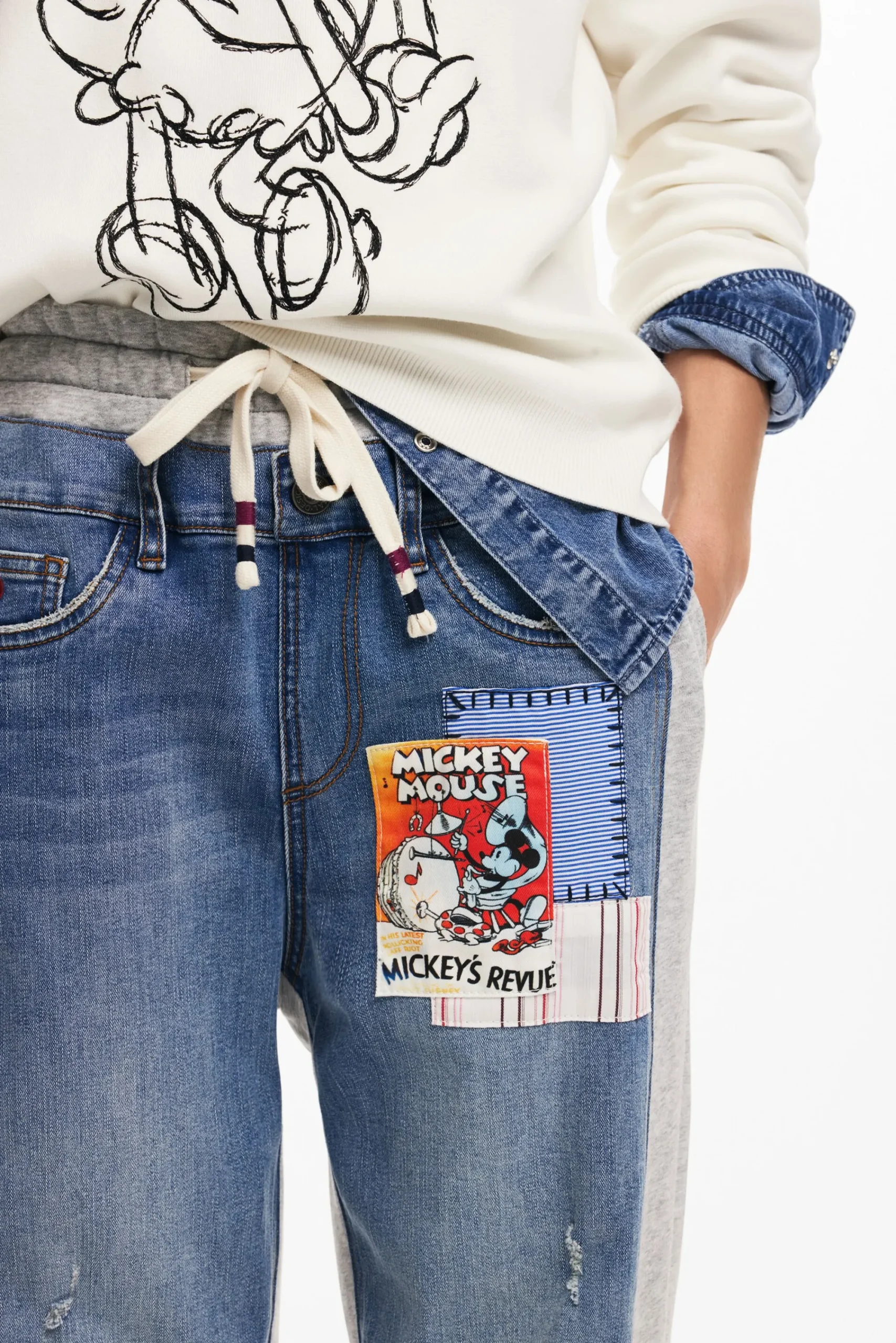 Jeans|Calças<Desigual Jogger combinado Mickey Mouse