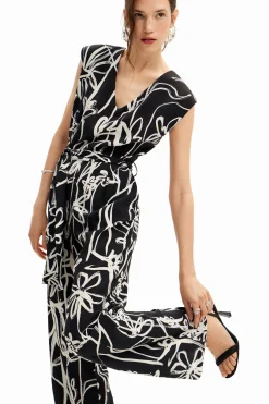 Calças|Vestidos E Macacões<Desigual Macacão longo com flores ilustradas