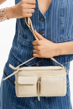 Malas|Bolsas De Couro<Desigual Mala a tiracolo pequena de pele logótipos