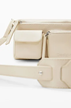 Malas|Bolsas De Couro<Desigual Mala a tiracolo pequena de pele logótipos