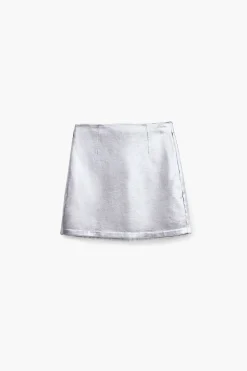 Saias E Shorts<Desigual Minifalda metalizada