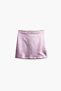Saias E Shorts<Desigual Minifalda metalizada
