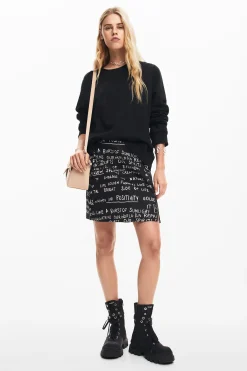 Saias E Shorts<Desigual Minissaia estampada com frases