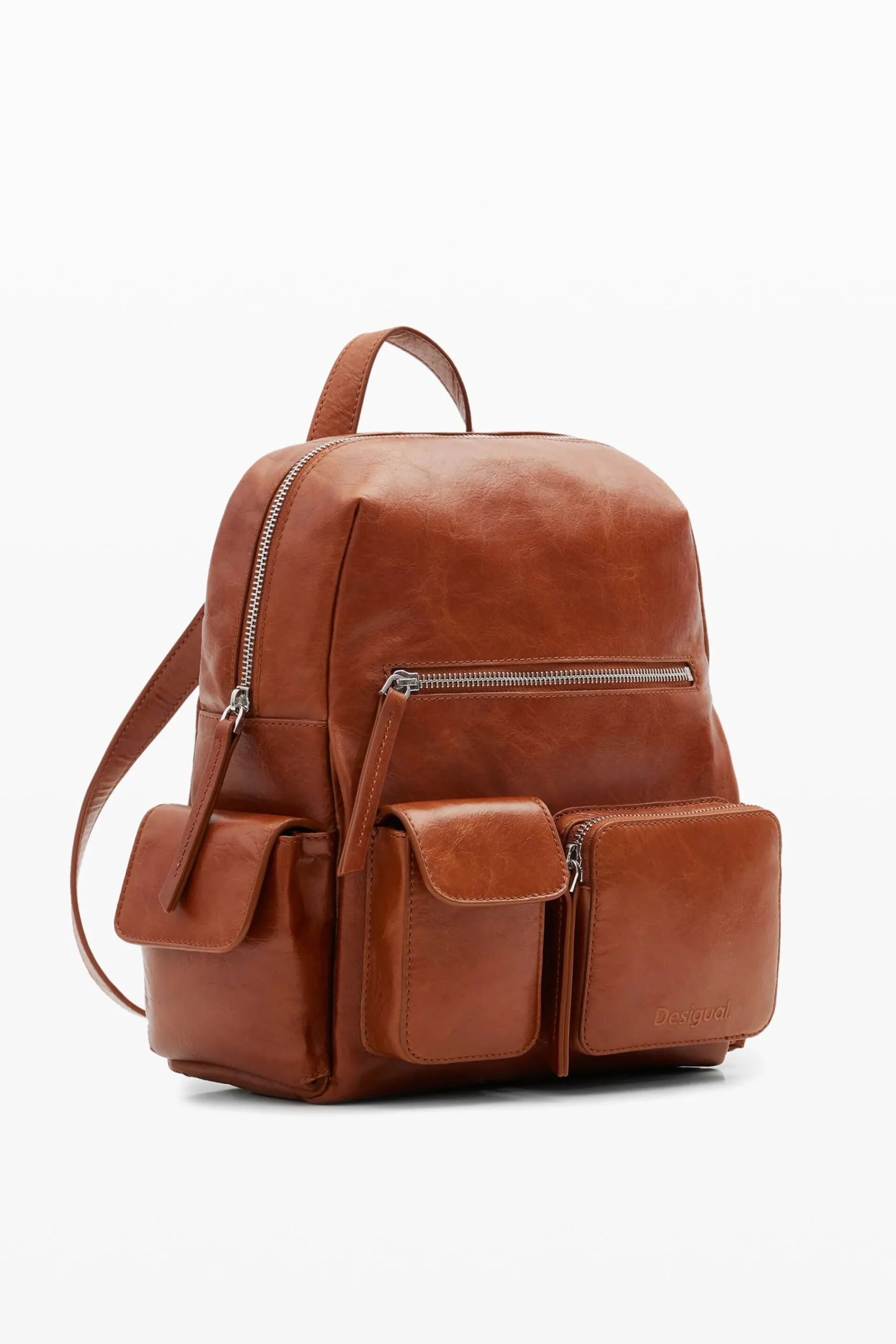 Bolsas De Couro|Mochilas<Desigual Mochila de pele multibolsos