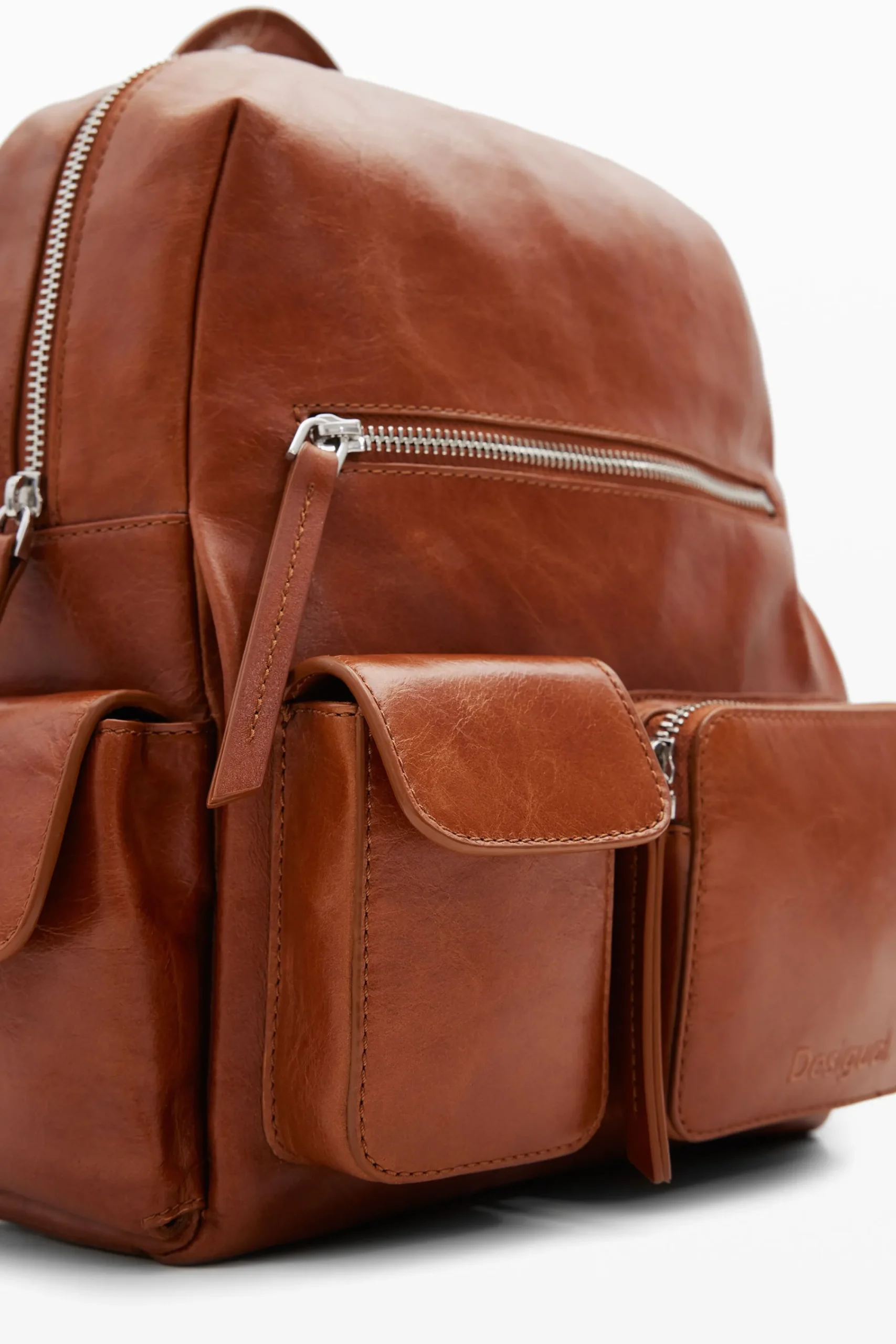 Bolsas De Couro|Mochilas<Desigual Mochila de pele multibolsos