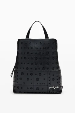 Mochilas|Mochilas<Desigual Mochila efeito pele círculos