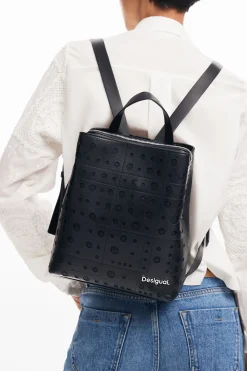 Mochilas|Mochilas<Desigual Mochila efeito pele círculos