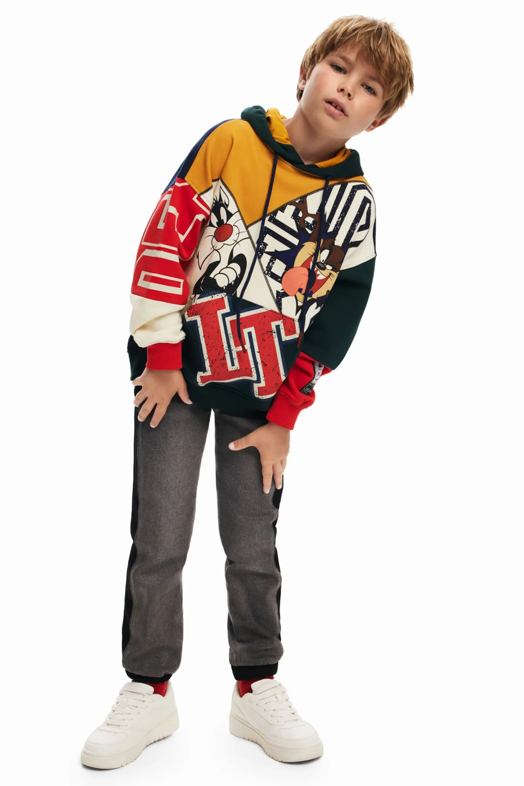Malhas E Camisolas<Desigual Moletom com capuz Looney Tunes