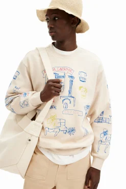 Malhas E Sweatshirts<Desigual Moletom com design de ilustração