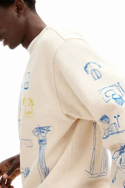 Malhas E Sweatshirts<Desigual Moletom com design de ilustração
