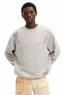 Malhas E Sweatshirts<Desigual Moletom com ilustrações em aquarela