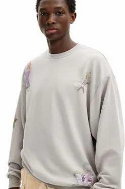 Malhas E Sweatshirts<Desigual Moletom com ilustrações em aquarela