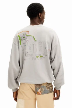 Malhas E Sweatshirts<Desigual Moletom com ilustrações em aquarela