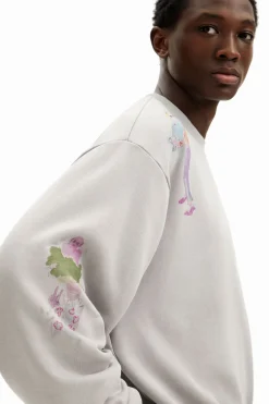 Malhas E Sweatshirts<Desigual Moletom com ilustrações em aquarela