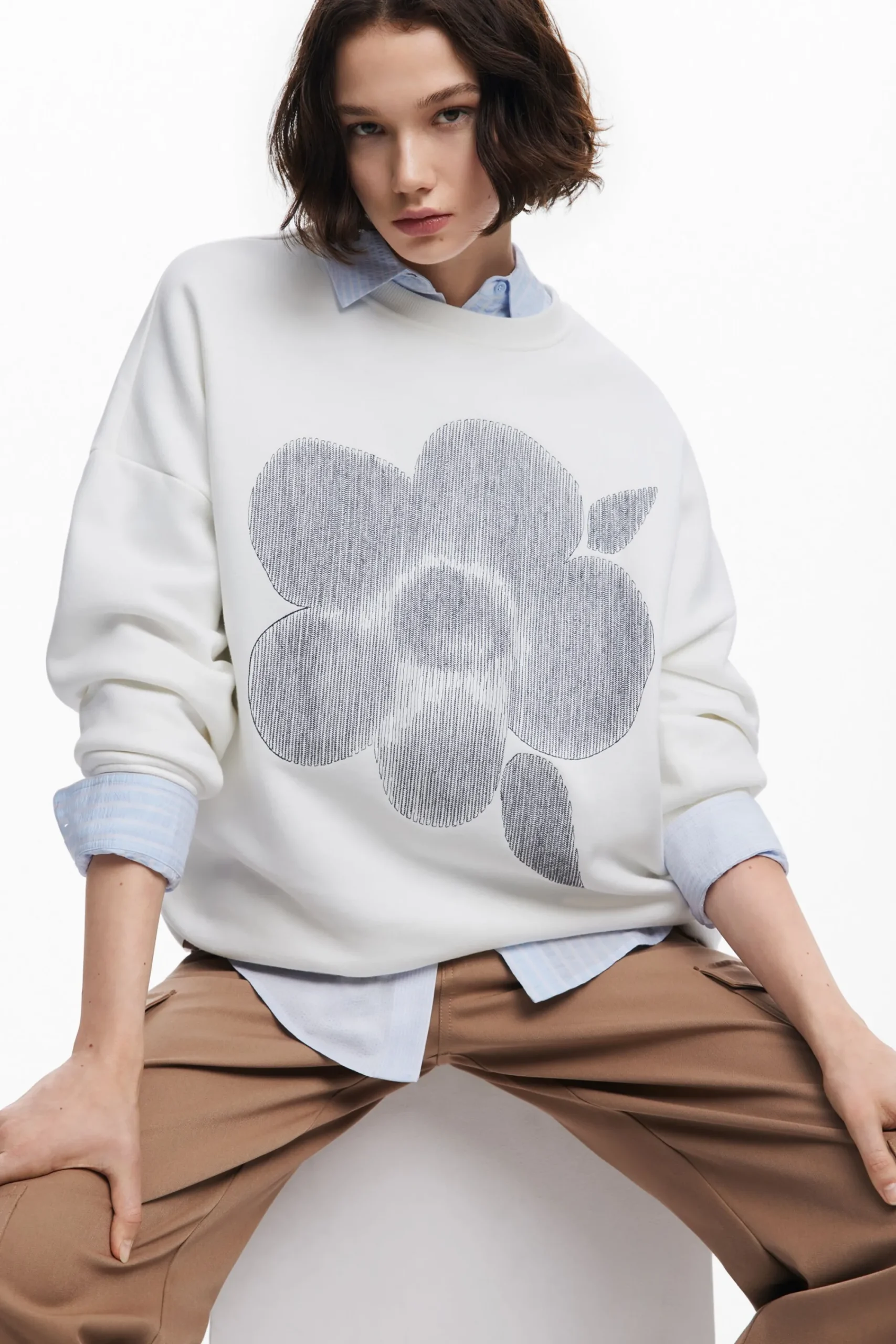Moletons|Malha<Desigual Moletom estampado com flores