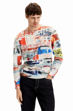 Malhas E Sweatshirts<Desigual Moletom estampado revista