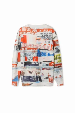 Malhas E Sweatshirts<Desigual Moletom estampado revista