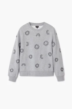 Malha<Desigual Moletom flores joia