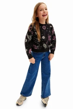 Malhas E Sweatshirts<Desigual Moletom flores universo