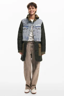 Casacões E Casacos<Desigual Parka híbrida com capuz Mickey