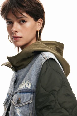 Casacões E Casacos<Desigual Parka híbrida com capuz Mickey