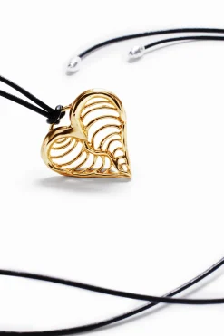 Joalharia<Desigual Pendente coração cordão banho ouro Zalio