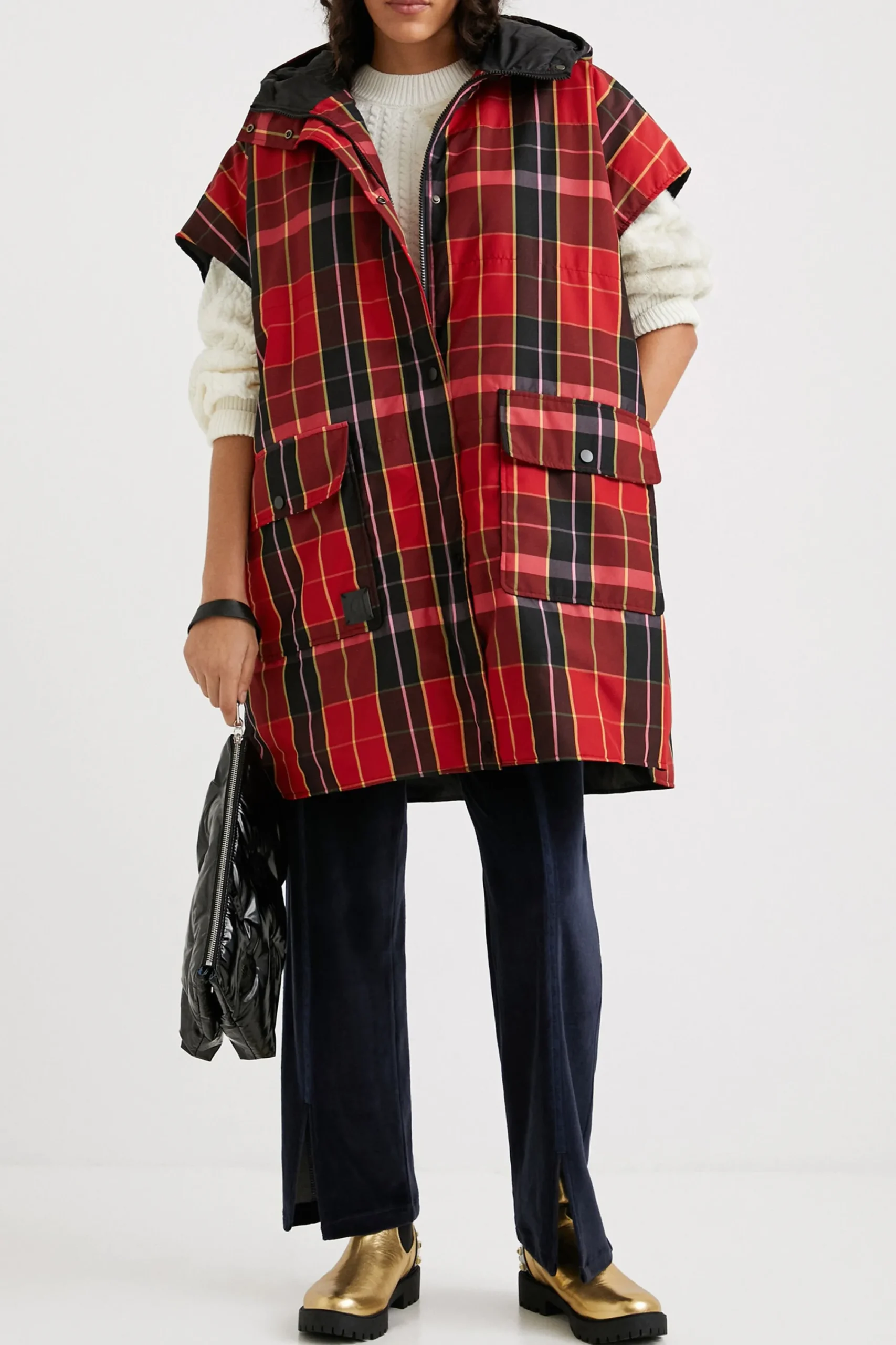 Écharpes E Cachecóis<Desigual Poncho colete tartã