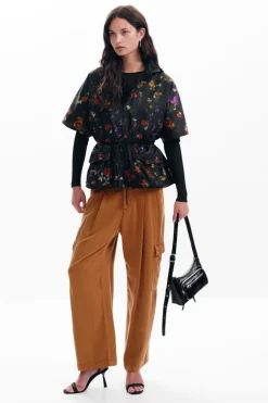 Écharpes E Cachecóis|Ponchos<Desigual Poncho com zíper e pétalas