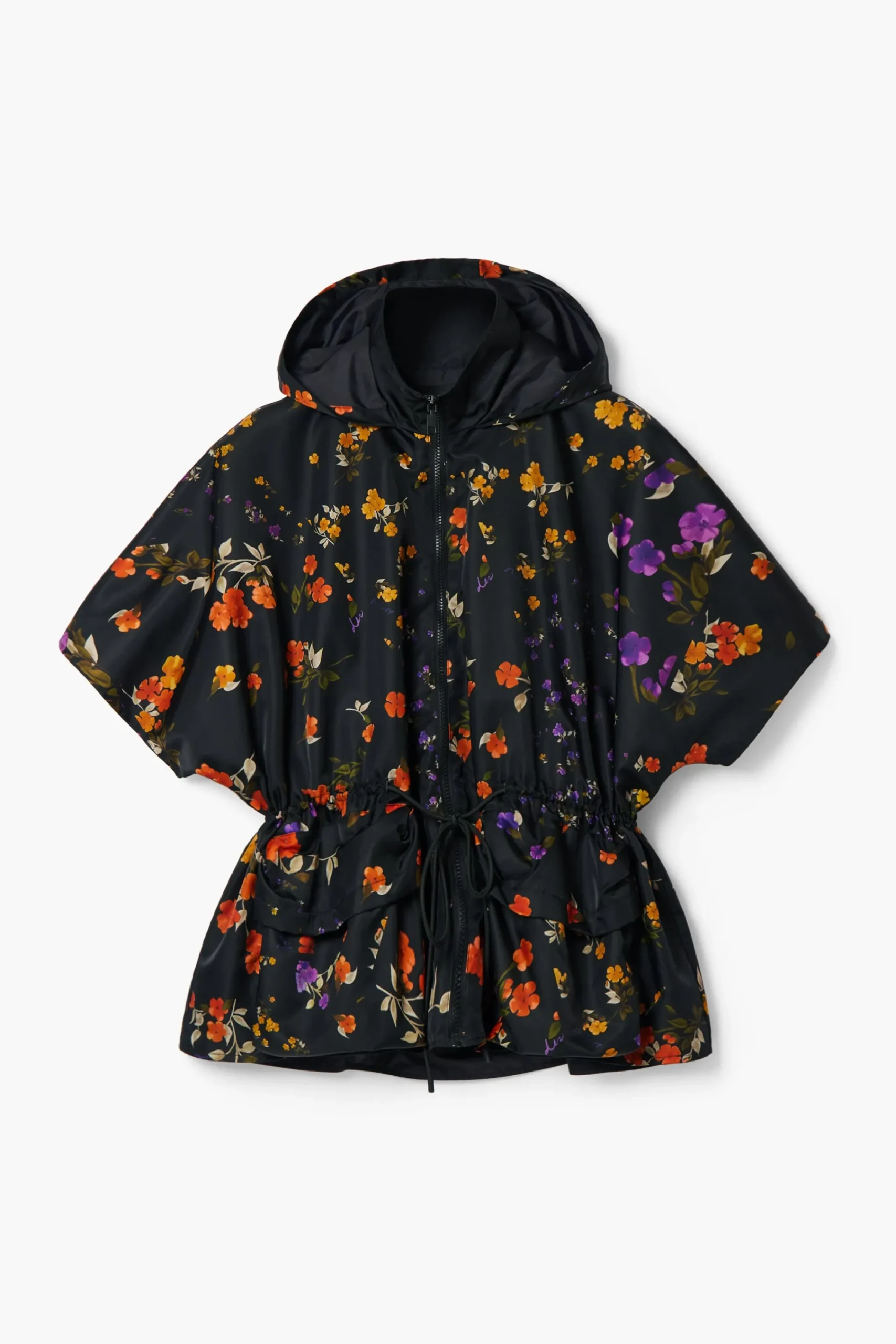 Écharpes E Cachecóis|Ponchos<Desigual Poncho com zíper e pétalas