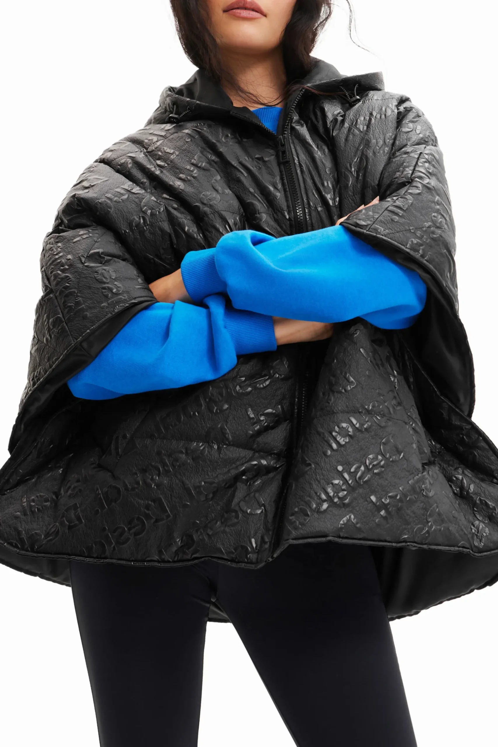 Écharpes E Cachecóis|Ponchos<Desigual Poncho padded logótipos