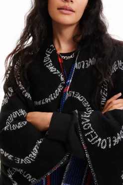 Écharpes E Cachecóis|Ponchos<Desigual Poncho reversível xadrez