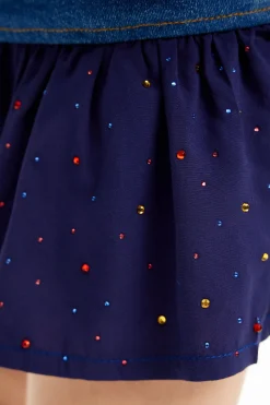 Saias E Calças<Desigual Saia de jeans com babados e pontos