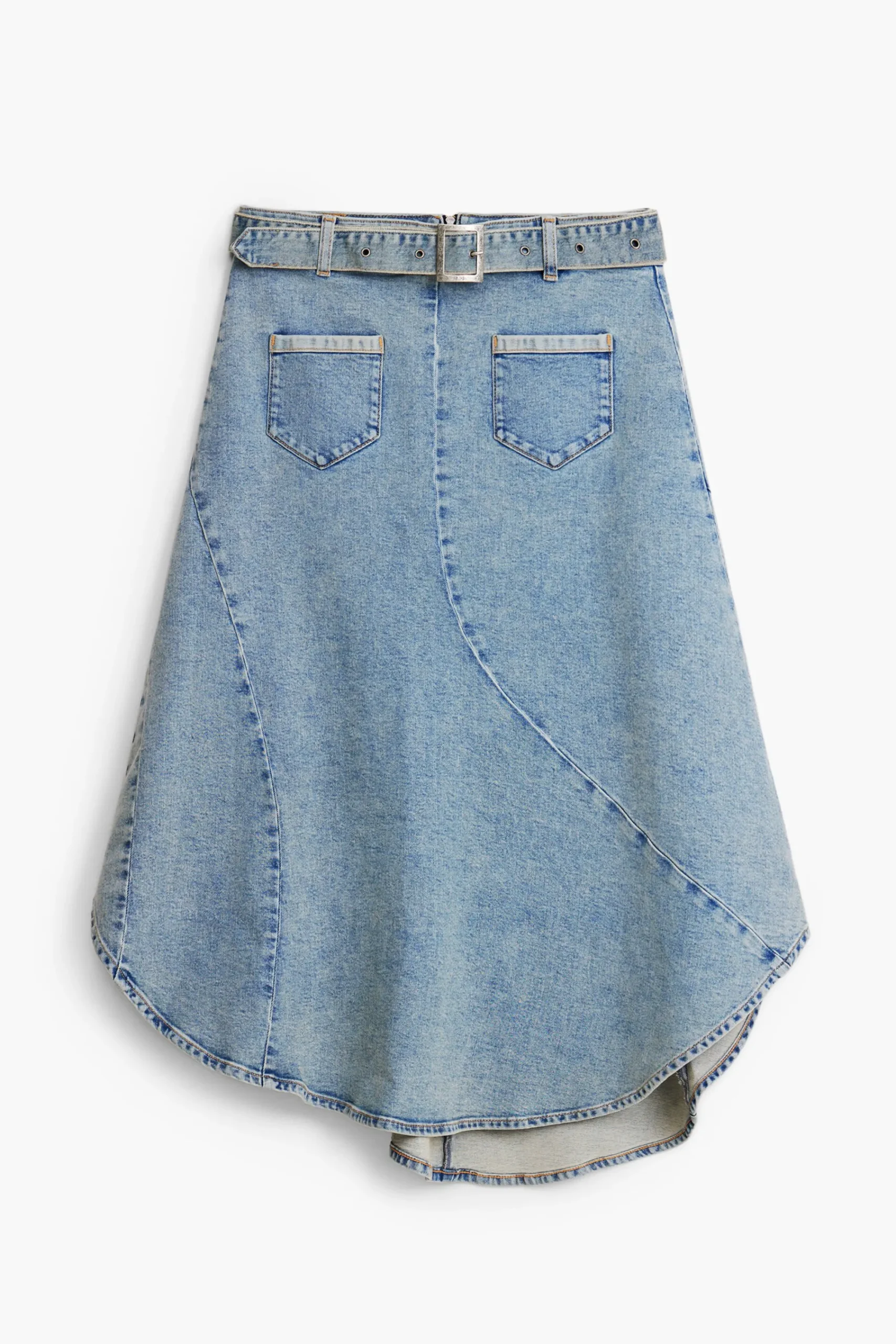 Saias E Shorts<Desigual Saia denim assimétrica