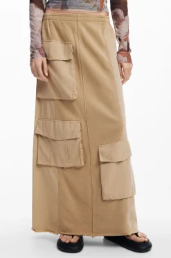 Saias E Shorts<Desigual Saia longa cargo ponto