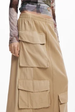 Saias E Shorts<Desigual Saia longa cargo ponto